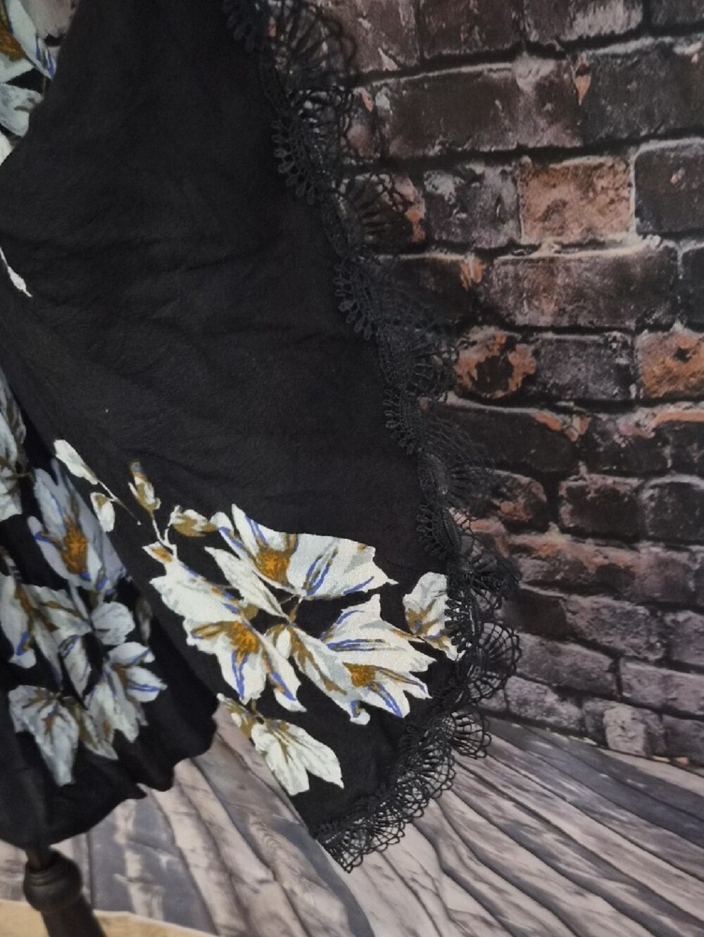 Free People Wanderer Mini Dress with Lace Trim Bell Sleeves And Cut Out Back - Picture 6 of 11